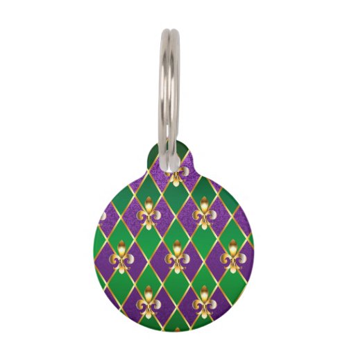 Jewelry Background Mardi Gras Pet ID Tag