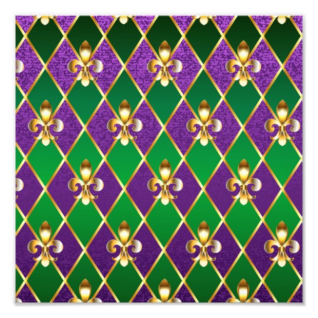 Jewelry Background Mardi Gras Photo Print (Front)