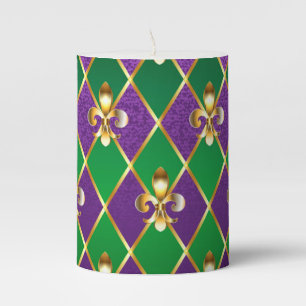 Jewelry Background Mardi Gras Pillar Candle