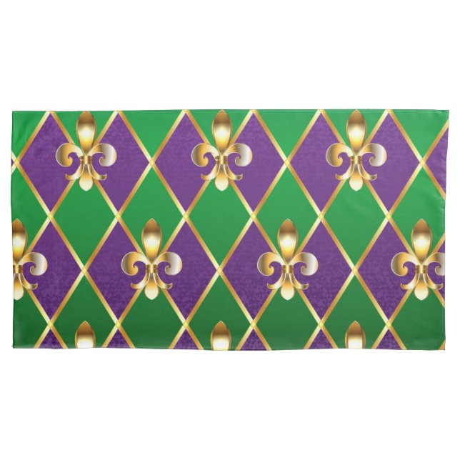 Jewelry Background Mardi Gras Pillow Case (Front-Left)