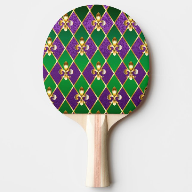 Jewelry Background Mardi Gras Ping Pong Paddle (Front)