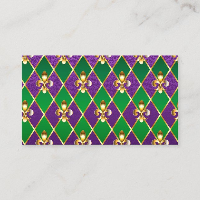 Jewelry Background Mardi Gras Place Card (Front)