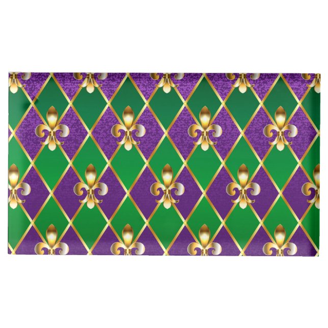 Jewelry Background Mardi Gras Place Card Holder (Front)