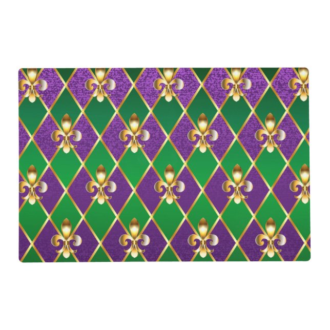 Jewelry Background Mardi Gras Placemat (Front)