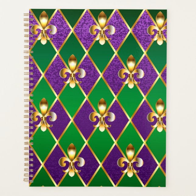 Jewelry Background Mardi Gras Planner (Front)