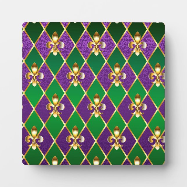 Jewelry Background Mardi Gras Plaque (Front)
