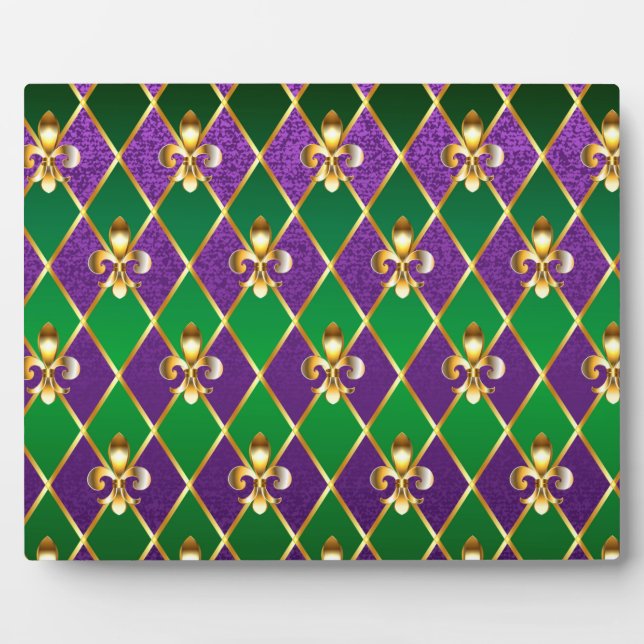 Jewelry Background Mardi Gras Plaque (Front)