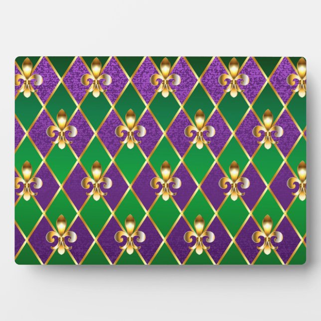 Jewelry Background Mardi Gras Plaque (Front)