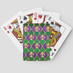Jewelry Background Mardi Gras Poker Cards