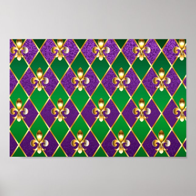 Jewelry Background Mardi Gras Poster (Front)