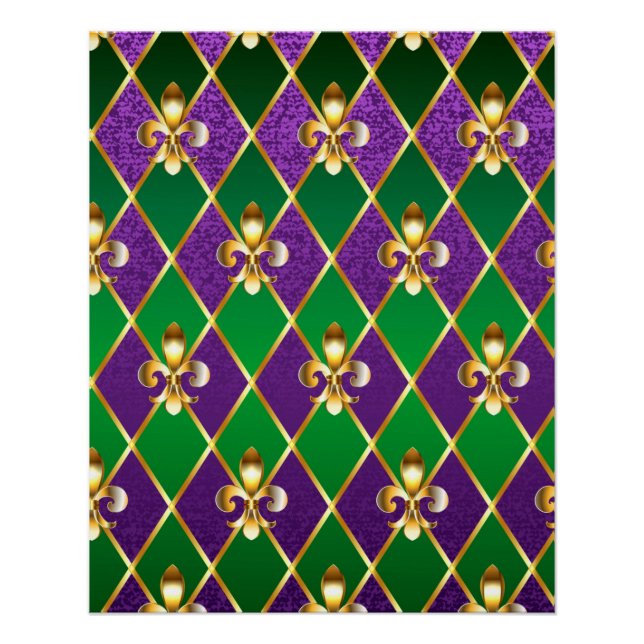 Jewelry Background Mardi Gras Poster (Front)