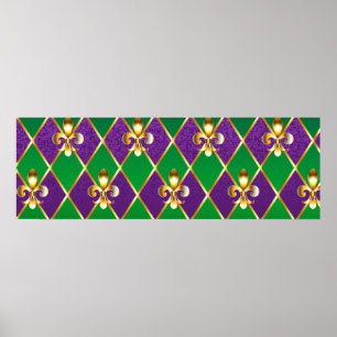 Jewelry Background Mardi Gras Poster