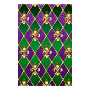 Jewelry Background Mardi Gras Poster