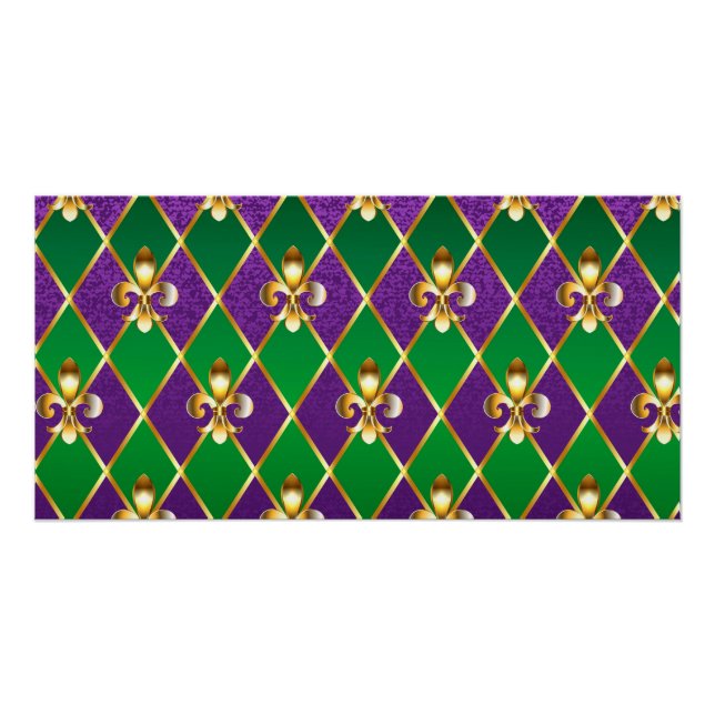 Jewelry Background Mardi Gras Poster (Front)