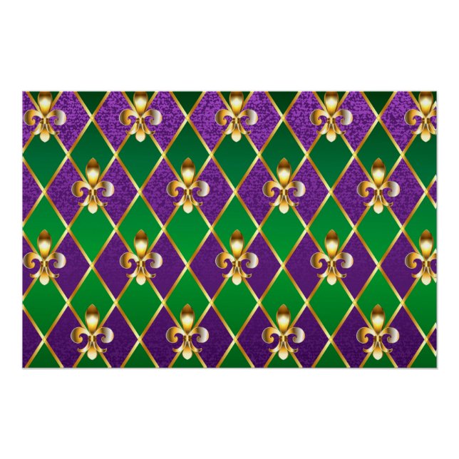 Jewelry Background Mardi Gras Poster (Front)