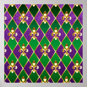 Jewelry Background Mardi Gras Poster