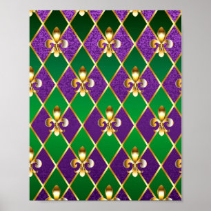 Jewelry Background Mardi Gras Poster