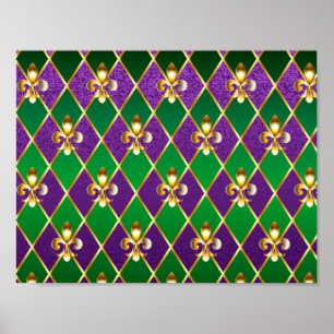 Jewelry Background Mardi Gras Poster