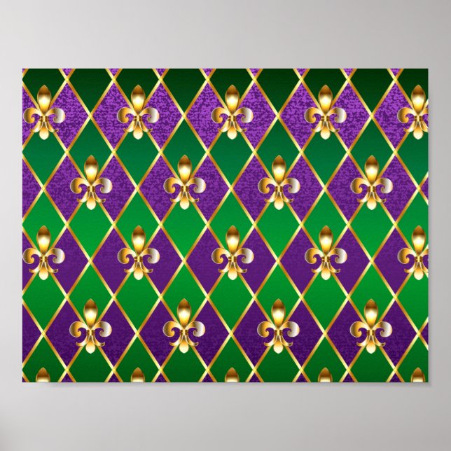 Jewelry Background Mardi Gras Poster (Front)