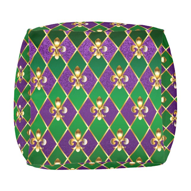 Jewelry Background Mardi Gras Pouf (Bottom)