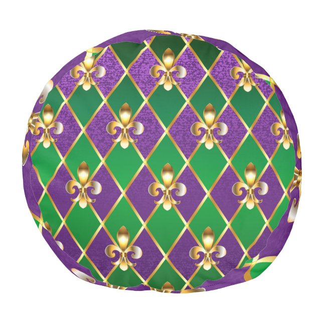 Jewelry Background Mardi Gras Pouf (Bottom)