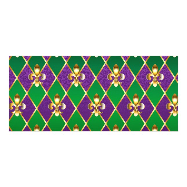 Jewelry Background Mardi Gras Rack Card (Front)