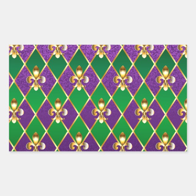 Jewelry Background Mardi Gras Rectangular Sticker (Front)