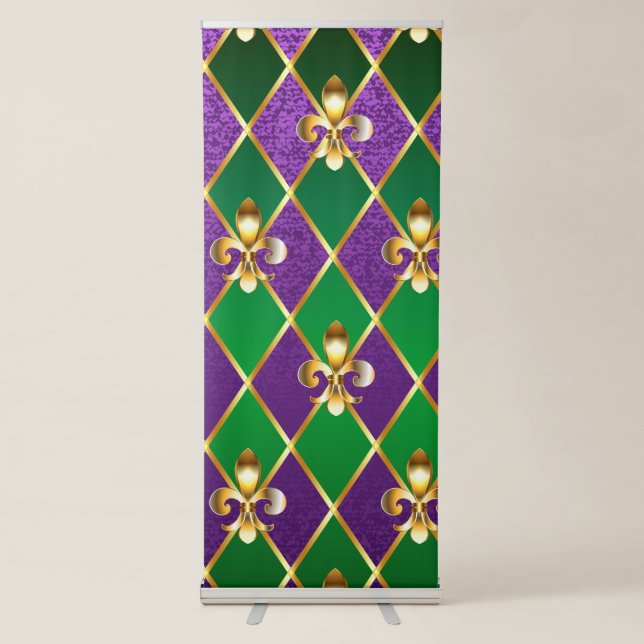 Jewelry Background Mardi Gras Retractable Banner (Front)