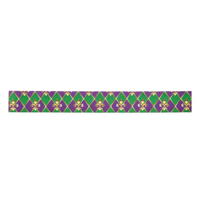 Jewelry Background Mardi Gras Satin Ribbon (Front)
