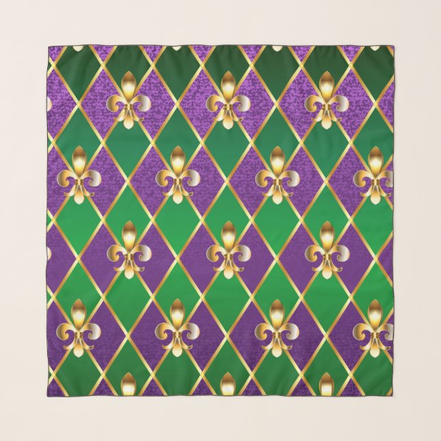 Jewelry Background Mardi Gras Scarf (Front (Horizontal))