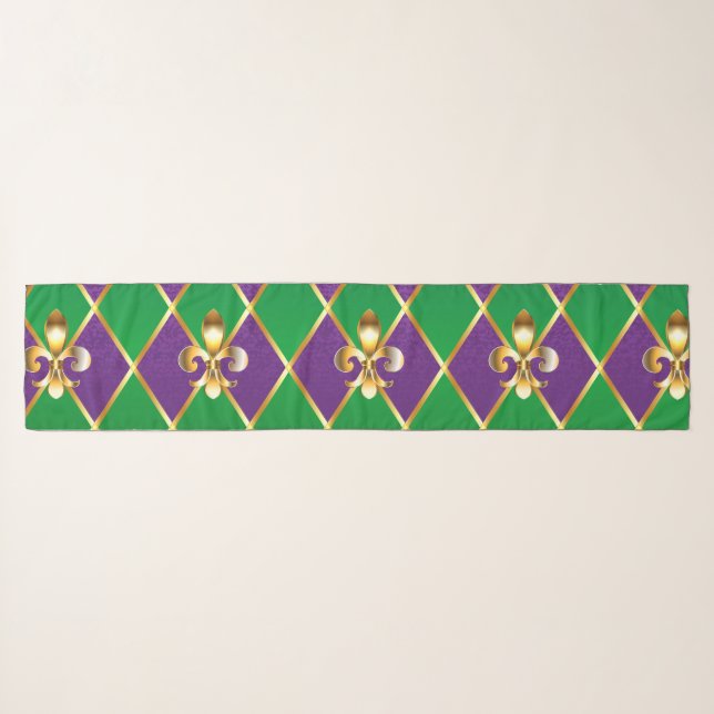 Jewelry Background Mardi Gras Scarf (Front (Horizontal))