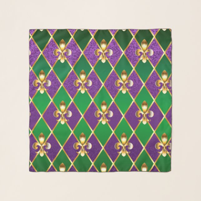 Jewelry Background Mardi Gras Scarf (Front)