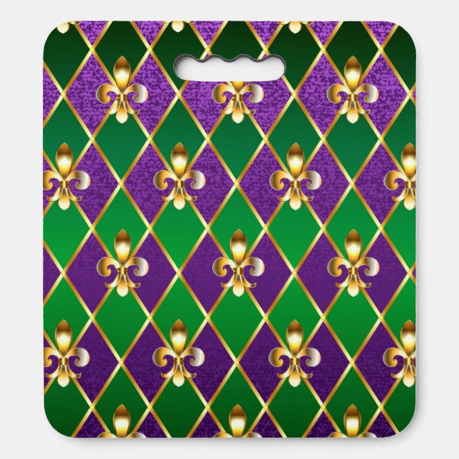 Jewelry Background Mardi Gras Seat Cushion (Front Vertical)