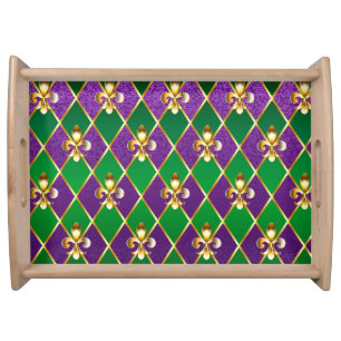 Jewelry Background Mardi Gras Serving Tray