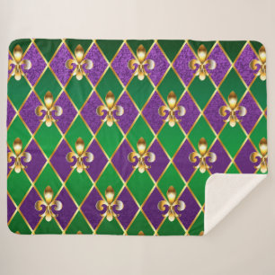 Jewelry Background Mardi Gras Sherpa Blanket