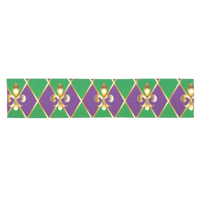 Jewelry Background Mardi Gras Short Table Runner (Horizontal)