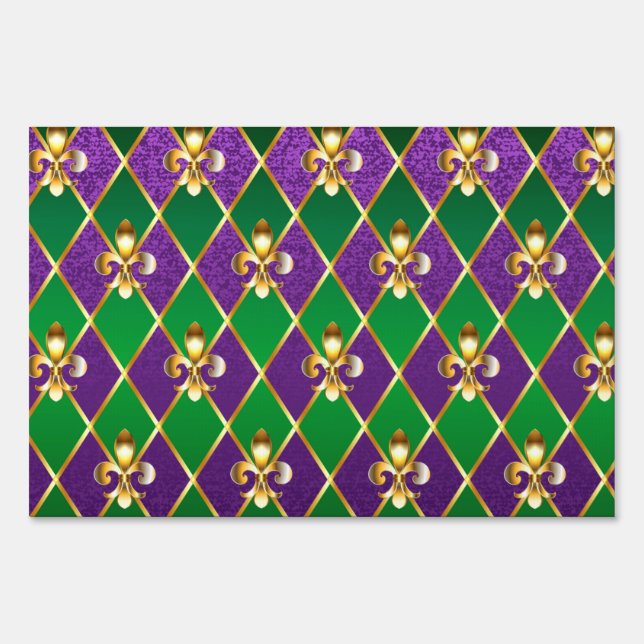 Jewelry Background Mardi Gras Sign (Front)