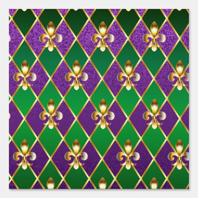 Jewelry Background Mardi Gras Sign (Front)