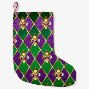 Jewelry Background Mardi Gras Small Christmas Stocking