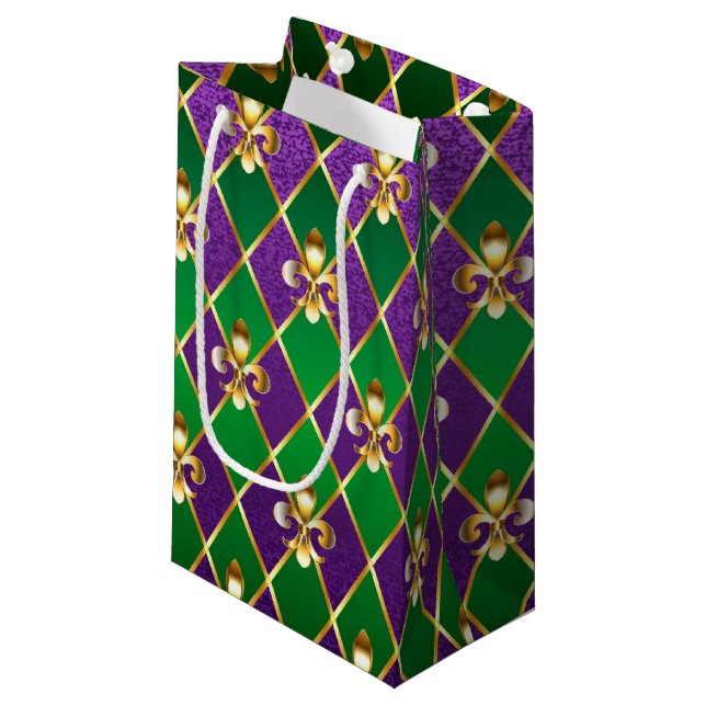 Jewelry Background Mardi Gras Small Gift Bag (Front Angled)