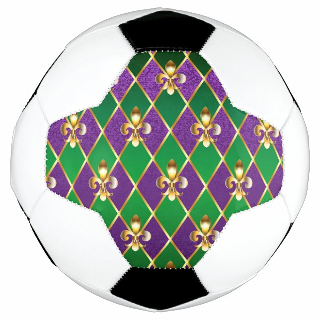Jewelry Background Mardi Gras Soccer Ball (Front)