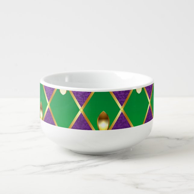 Jewelry Background Mardi Gras Soup Mug (Front)
