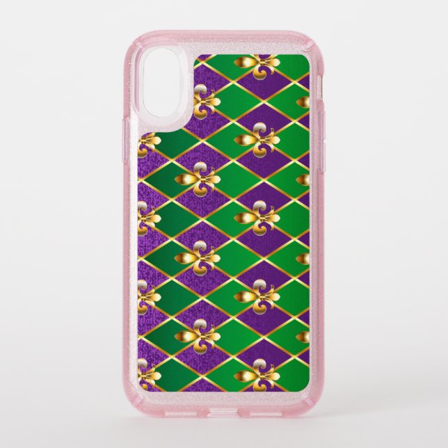 Jewelry Background Mardi Gras Speck iPhone XR Case (Front)