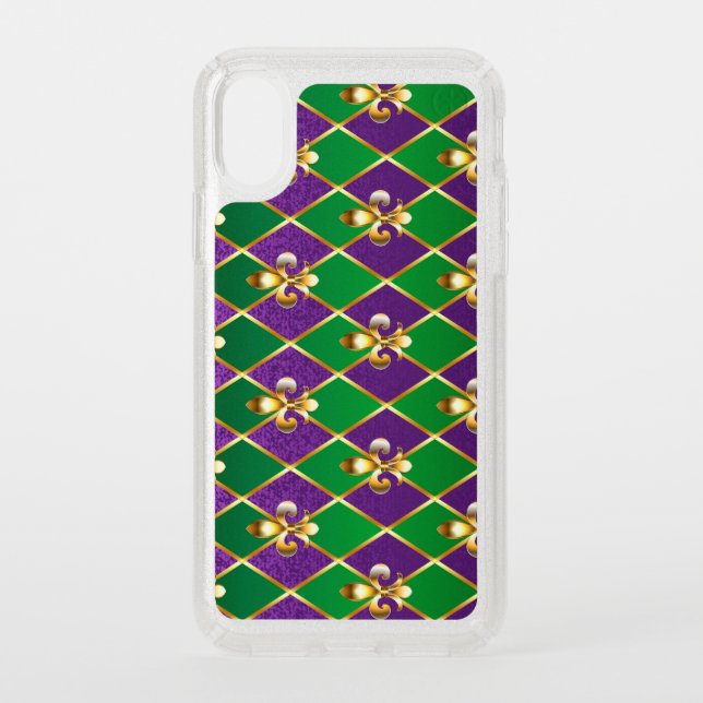 Jewelry Background Mardi Gras Speck iPhone XS Case (Front)