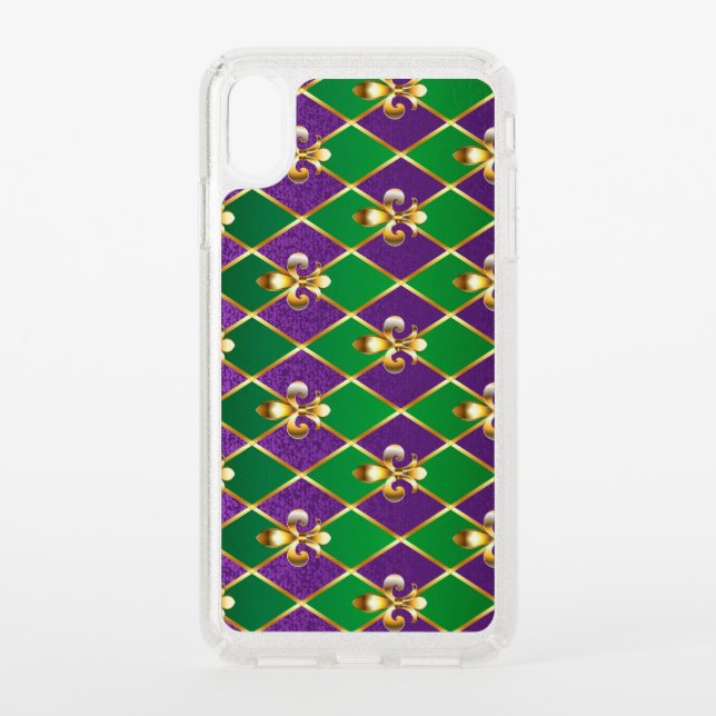 Jewelry Background Mardi Gras Speck iPhone XS Max Case (Front)