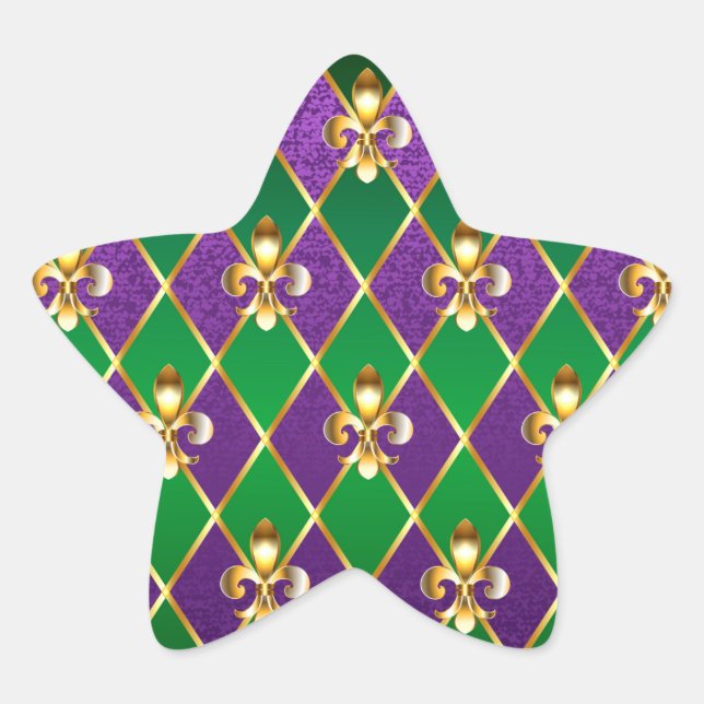 Jewelry Background Mardi Gras Star Sticker (Front)