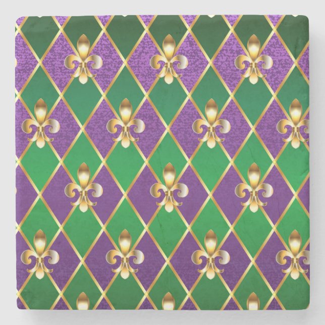 Jewelry Background Mardi Gras Stone Coaster (Front)