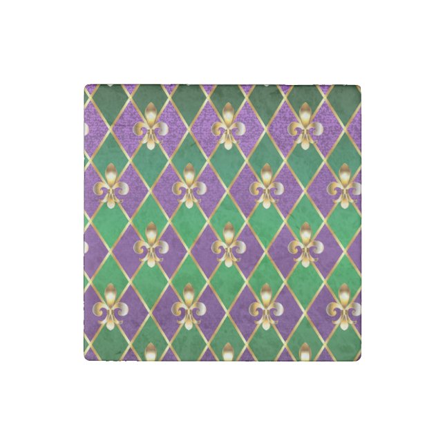 Jewelry Background Mardi Gras Stone Magnet (Front)