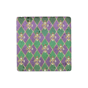 Jewelry Background Mardi Gras Stone Magnet