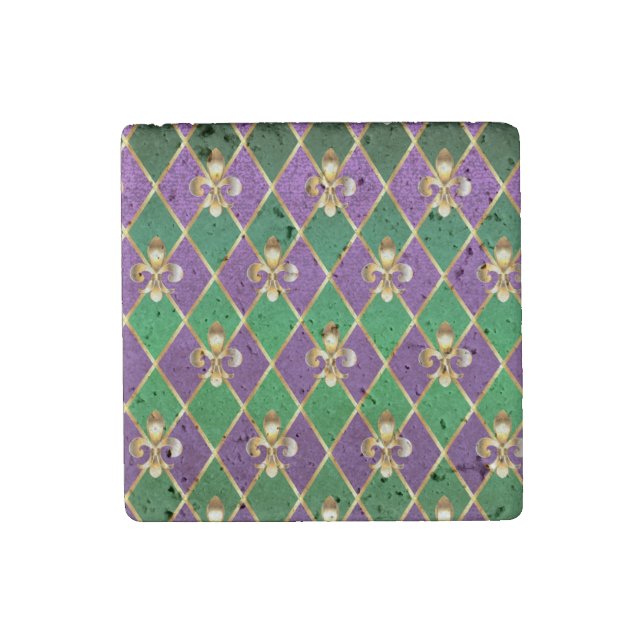 Jewelry Background Mardi Gras Stone Magnet (Front)